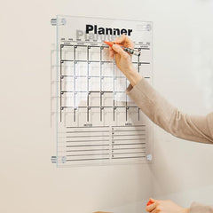 Monthly Weekly Planner Hanging Display Board Pen Writings Erasable Acrylic