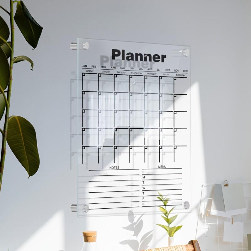 Monthly Weekly Planner Hanging Display Board Pen Writings Erasable Acrylic