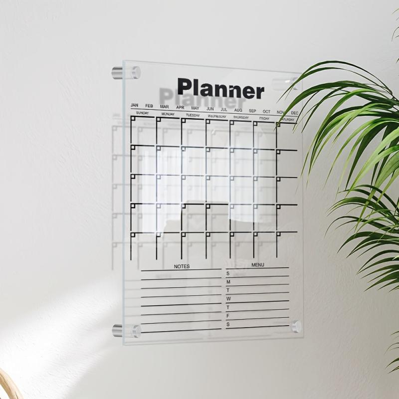 Monthly Weekly Planner Hanging Display Board Pen Writings Erasable Acrylic
