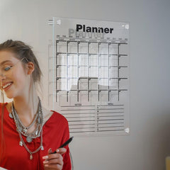 Monthly Weekly Planner Hanging Display Board Pen Writings Erasable Acrylic