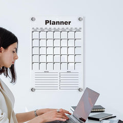 Monthly Weekly Planner Hanging Display Board Pen Writings Erasable Acrylic