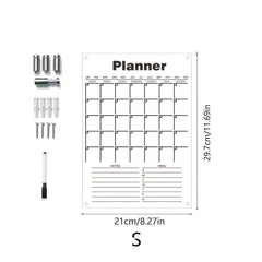 Monthly Weekly Planner Hanging Display Board Pen Writings Erasable Acrylic
