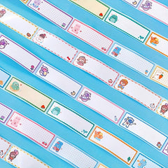 60 Cartoon Name Stickers for Students Take Notes Write Names & Leave Messages