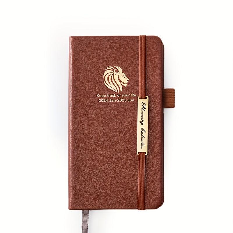 A6 Faux Leather 18-Month Planner Jan-Jun Pocket Pen Holder Strap Business