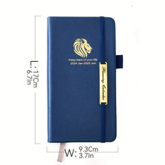 A6 Faux Leather 18-Month Planner Jan-Jun Pocket Pen Holder Strap Business