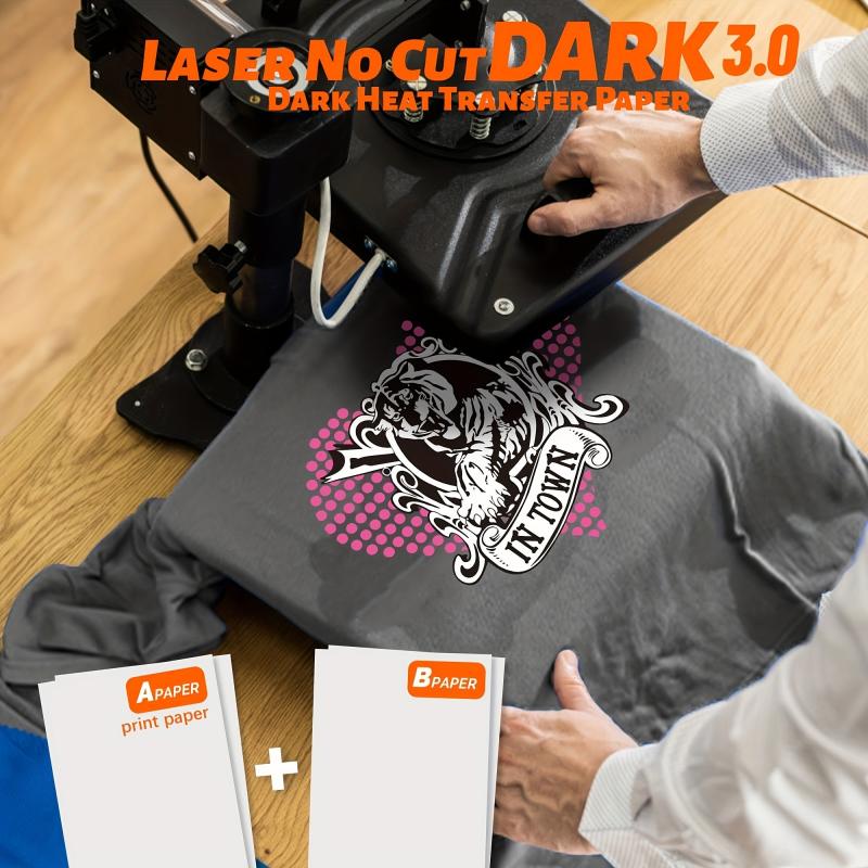 50 Laser No Cut Dark Heat Transfer Paper for T Shirts A5 10 Sheets