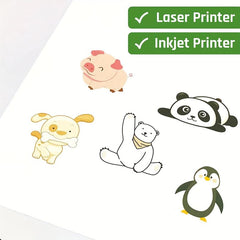 30 Sheets Matte A4 Size Printable Stickers for Laser Inkjet Printing