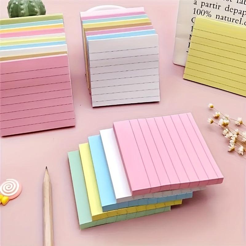 10 Pastel Lined Sticky Notes Pads - Home Office School Supplies
