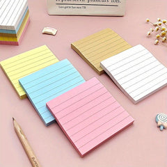 10 Pastel Lined Sticky Notes Pads - Home Office School Supplies