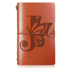 R Letter Notebook First Trip Personalized Butterfly Leather Refillable Journal