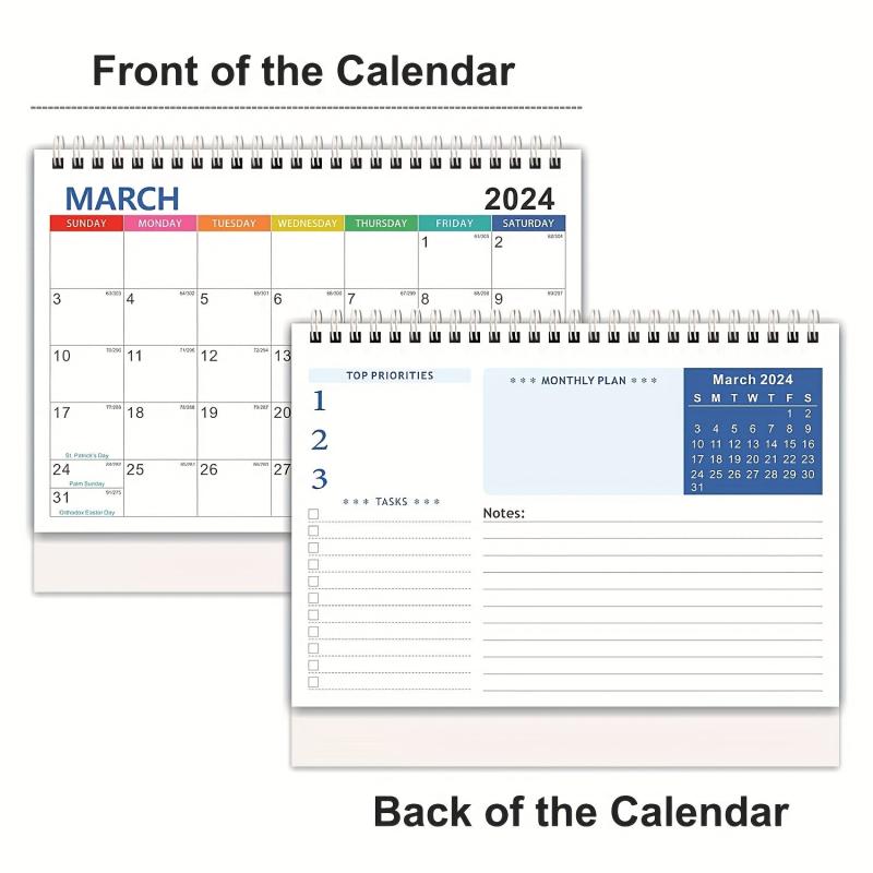 Desk Calendar Planner 12 Monthly Desktop Calendar With To Do Notebook