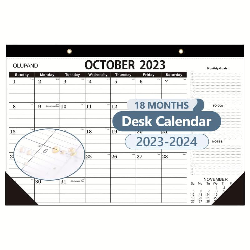 Large Desk Calendar 18 Months 43 X 30 To Do List October-March Home Office