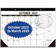 Large Desk Calendar 18 Months 43 X 30 To Do List October-March Home Office