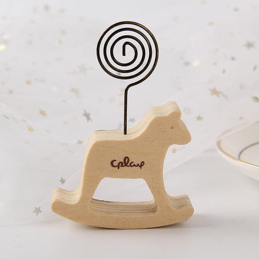 Vintage Animal Wooden Memo Clip Stand for Photo Memo