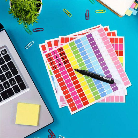 2800pcs 10 Coding Labels Rectangle Colored Stickers Assorted Removable Stickers