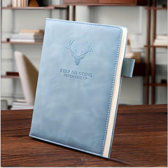 Thick A5 Buckle Deer Head Leather Notebook