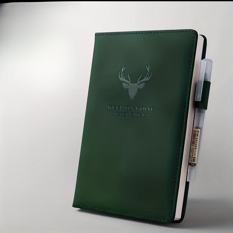 Thick A5 Buckle Deer Head Leather Notebook
