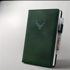 Thick A5 Buckle Deer Head Leather Notebook