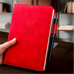 Thick A5 Buckle Deer Head Leather Notebook