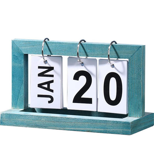 Wooden Flip Calendar Desk Calendar Office Decoration