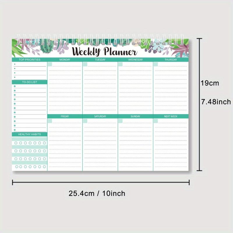 50 Sheets Coil Notebook Weekly Plan Diary Student Memo 3 Styles