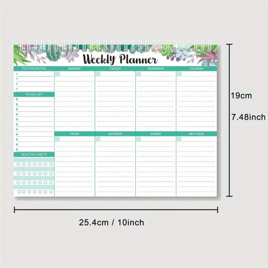 50 Sheets Coil Notebook Weekly Plan Diary Student Memo 3 Styles