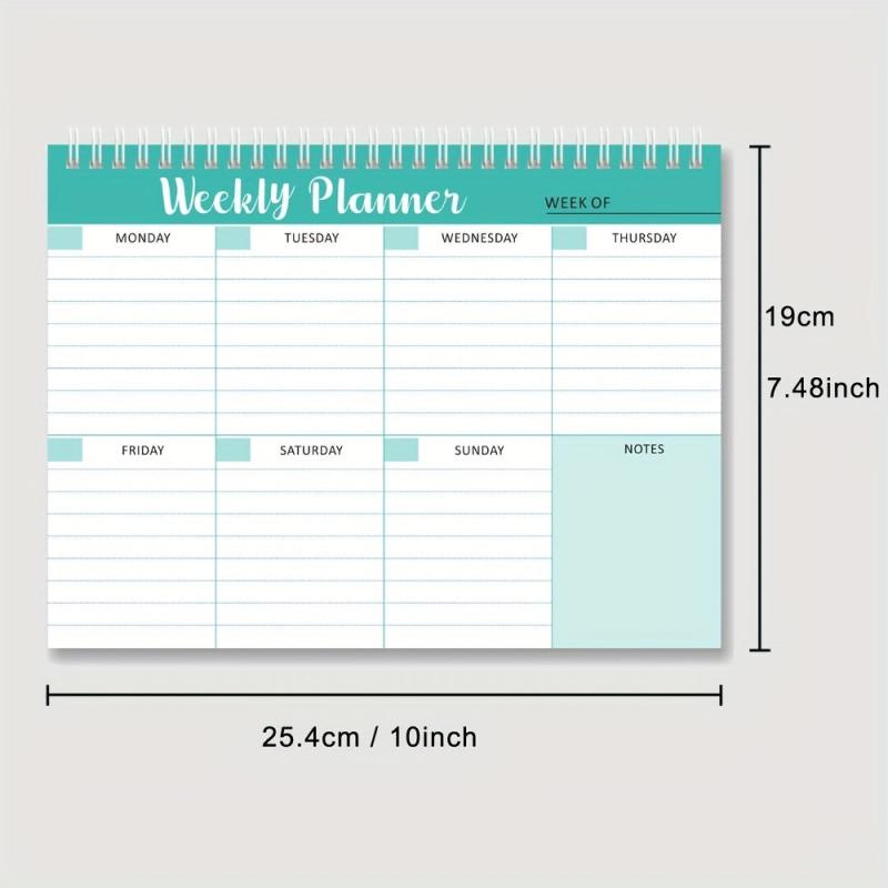 50 Sheets Coil Notebook Weekly Plan Diary Student Memo 3 Styles