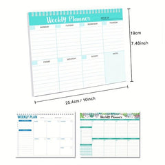 50 Sheets Coil Notebook Weekly Plan Diary Student Memo 3 Styles