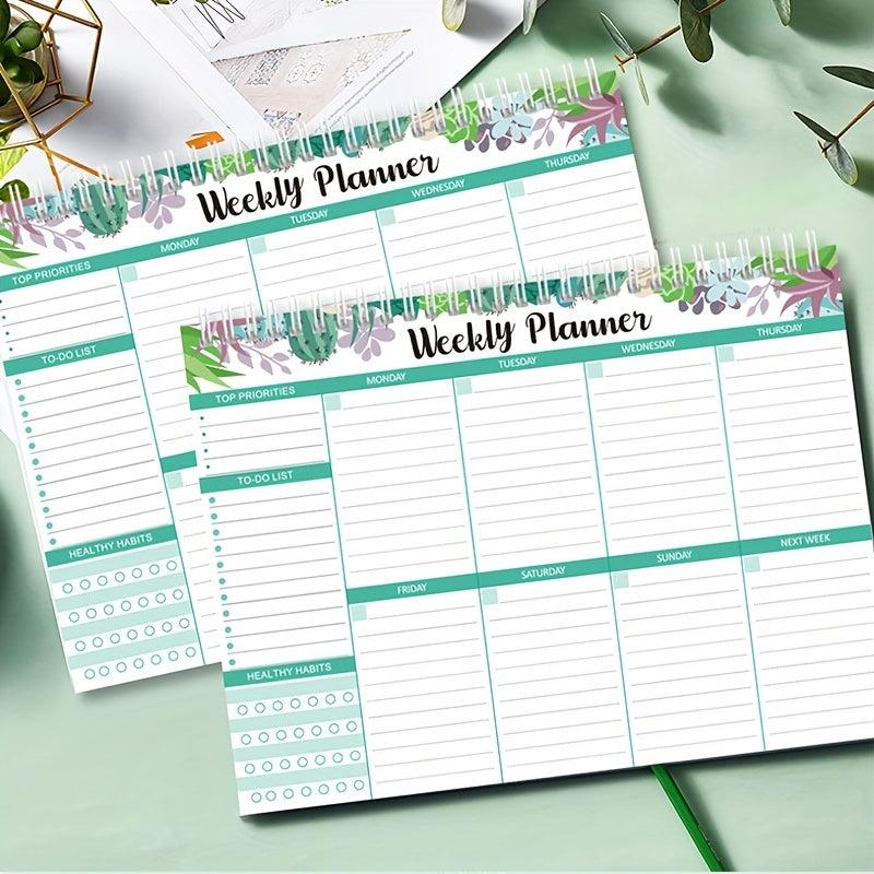 50 Sheets Coil Notebook Weekly Plan Diary Student Memo 3 Styles