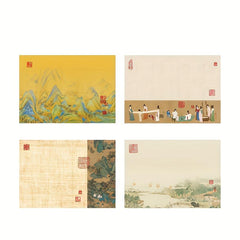 4pcs 320 Sheets Chinese Style Sticky Notepaper Set Ancient Culture Sticky Notes
