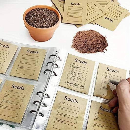 Seed Storage Organizer with 10 Resealable Envelopes & 80 Bags
