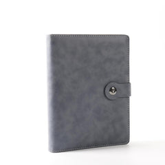 Retro Loose leaf Metal Clip & Pen Holder Leather Business Notebook