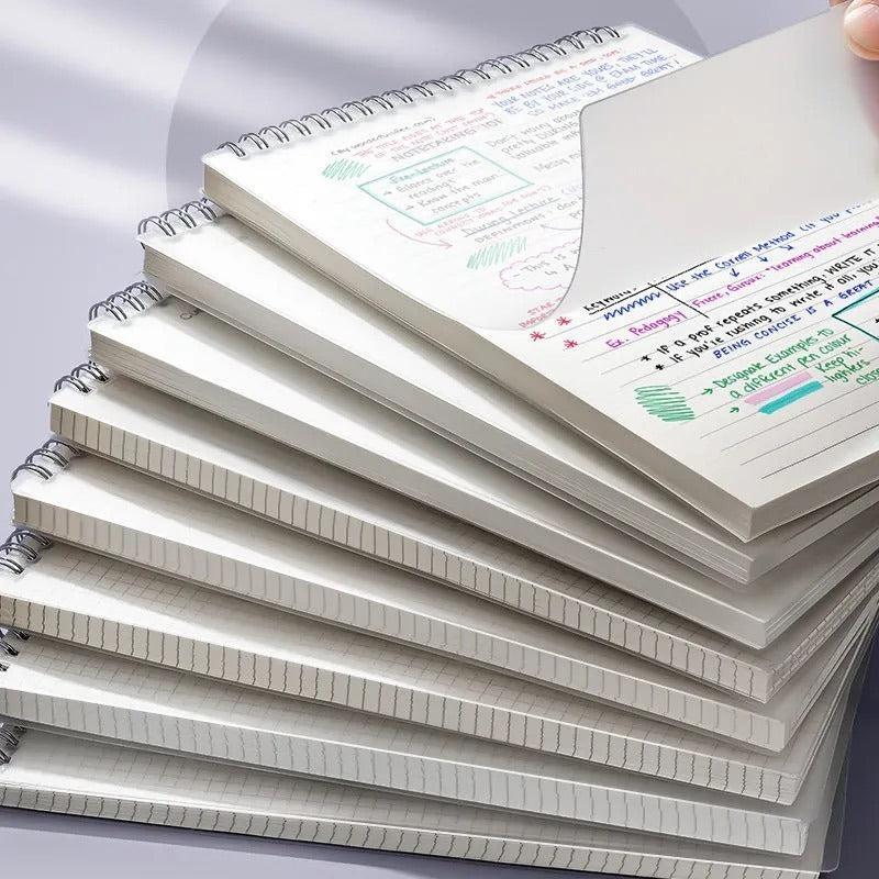 A5 B5 80 Pg Spiral Grid Notebook Leather Diary