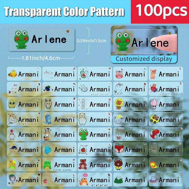 Custom Cartoon Name Stickers Waterproof Labels School Supplies