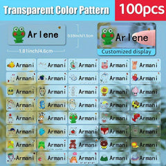 Custom Cartoon Name Stickers Waterproof Labels School Supplies