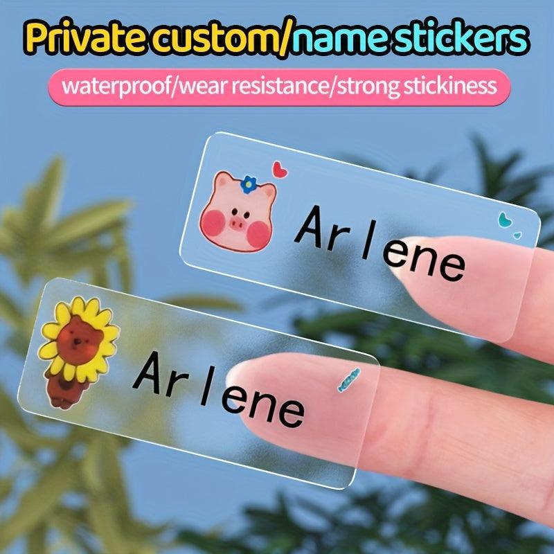 Custom Cartoon Name Stickers Waterproof Labels School Supplies
