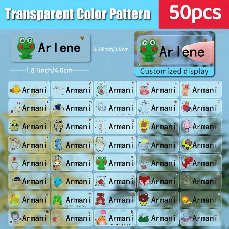 Custom Cartoon Name Stickers Waterproof Labels School Supplies