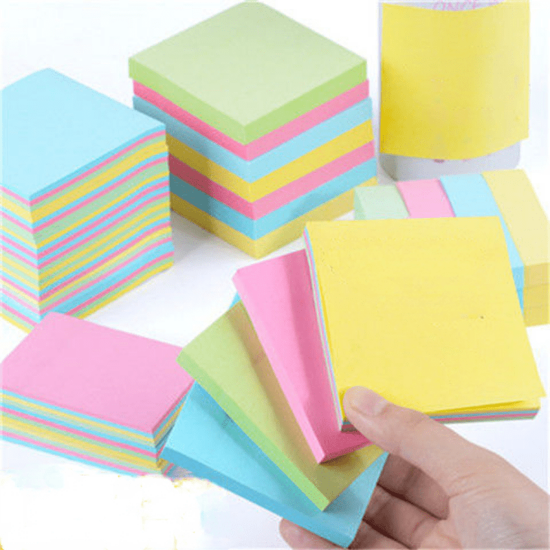 100 Sheets Colored Sticky Notes for Office Study Messages