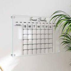 Acrylic Calendar Transparent Wipeable Month Plan Display Board