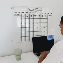 Acrylic Calendar Transparent Wipeable Month Plan Display Board