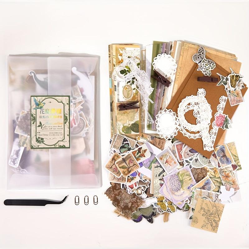 251pcs DIY Craft Set Tweezers Clips Letter Paper Scrapbooking Supplies