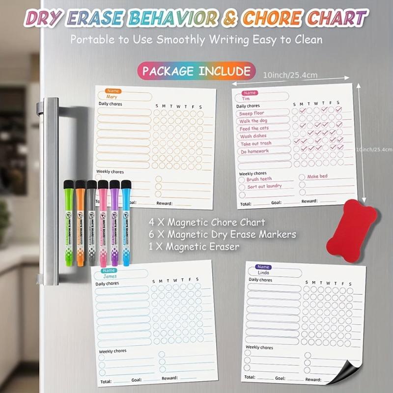 Magnetic Calendar Watch Set with Markers and Eraser