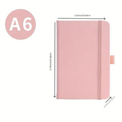 A6 Pocket Notebook Mini Ruled Lined Journal Portable Smooth College Leather