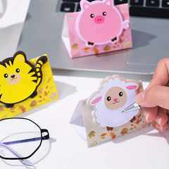 2pcs Cat Shaped Sticky Notes - Fun Cat Style Message Book
