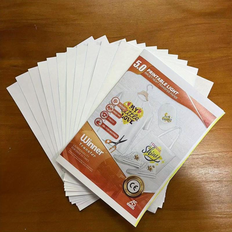 Inkjet Heat Transfer Paper For Light Fabrics A5 10 Sheets