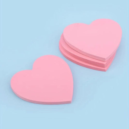 Heart Shaped Sticky Notes 50 Sheets, Self-adhesive Sticky Notes for Students