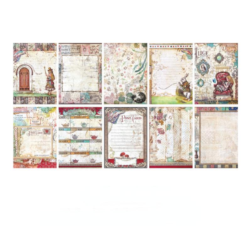 50pcs Alice Series Double Sided Scrapbook Paper Pack