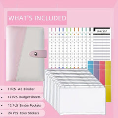 A6 Budget Book Splicing Pink