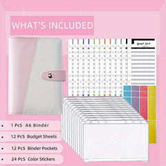 A6 Budget Book Splicing Pink