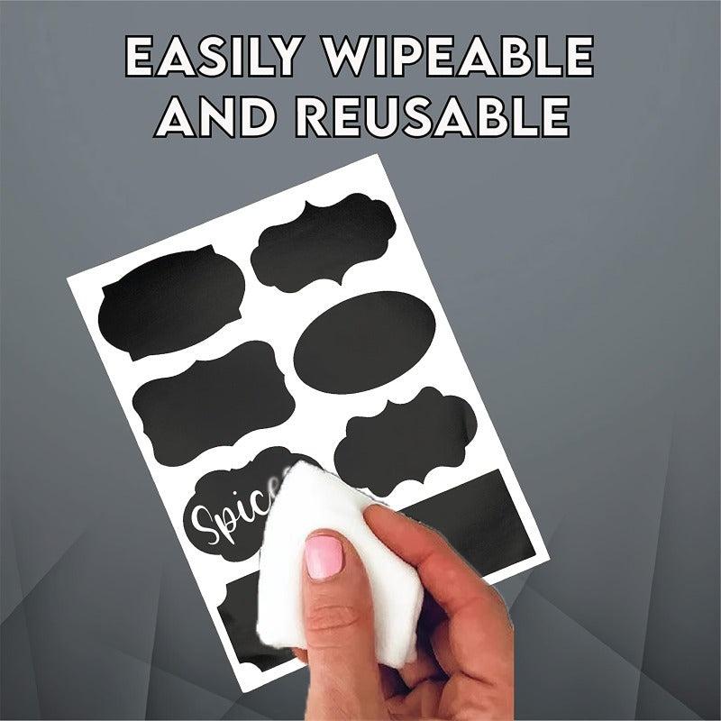 40pcs Chalkboard Label Stickers Waterproof with Chalk Marker